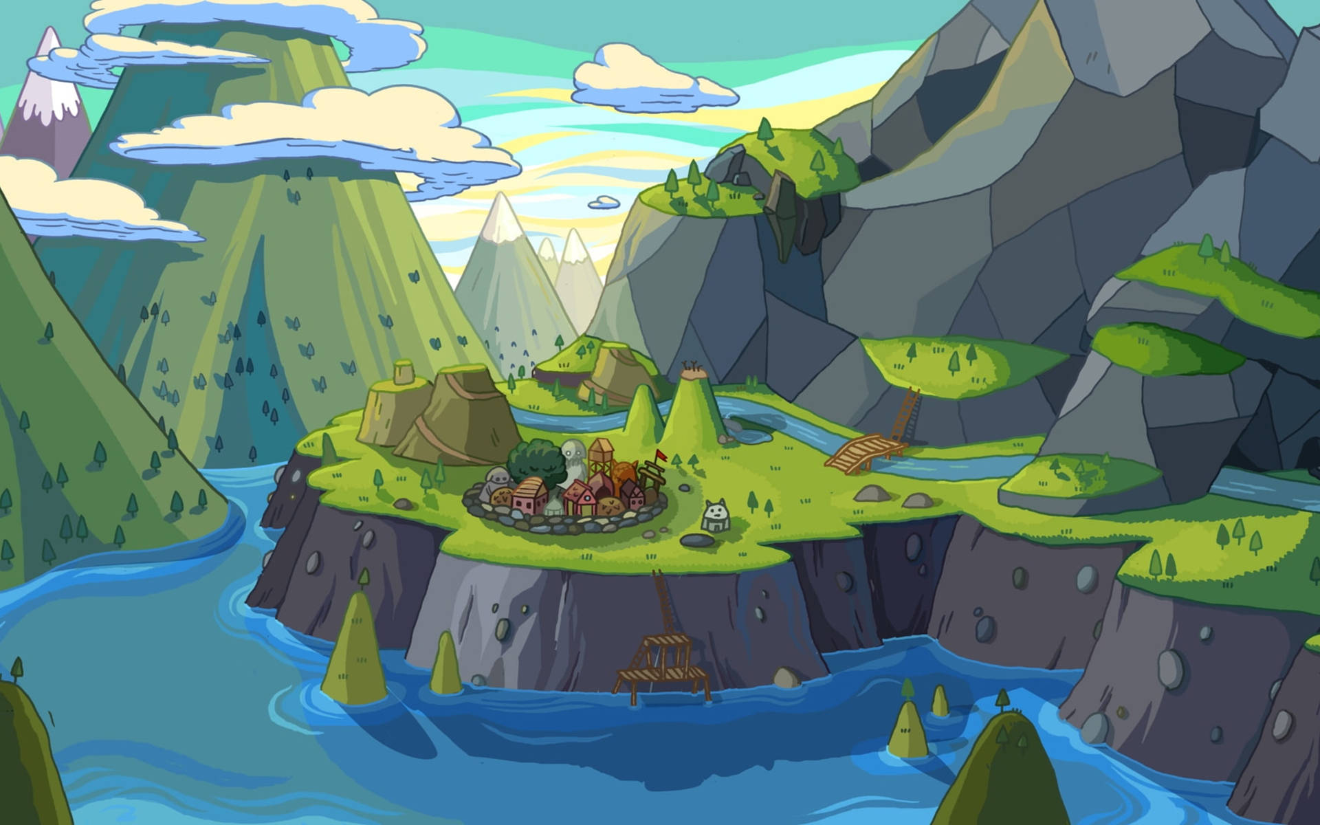 Cartoon Network Adventure Time Mountains Background