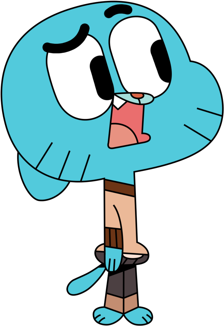 Cartoon Network Blue Character Standing PNG