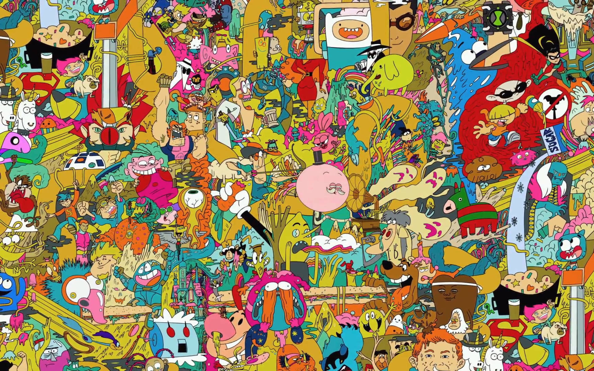 Cartoon Network Character Montage Background