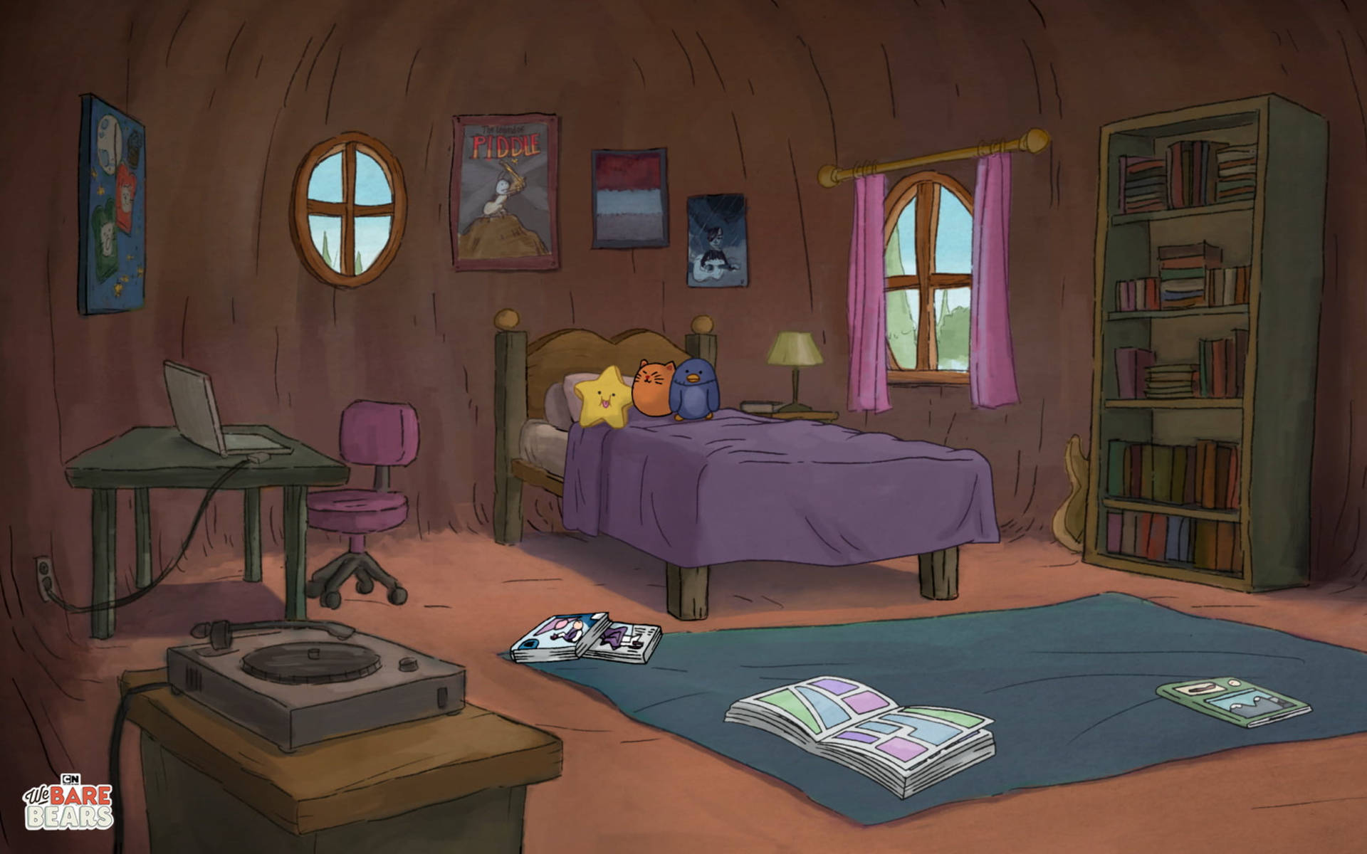 Cartoon Network We Bare Bears Bedroom Background