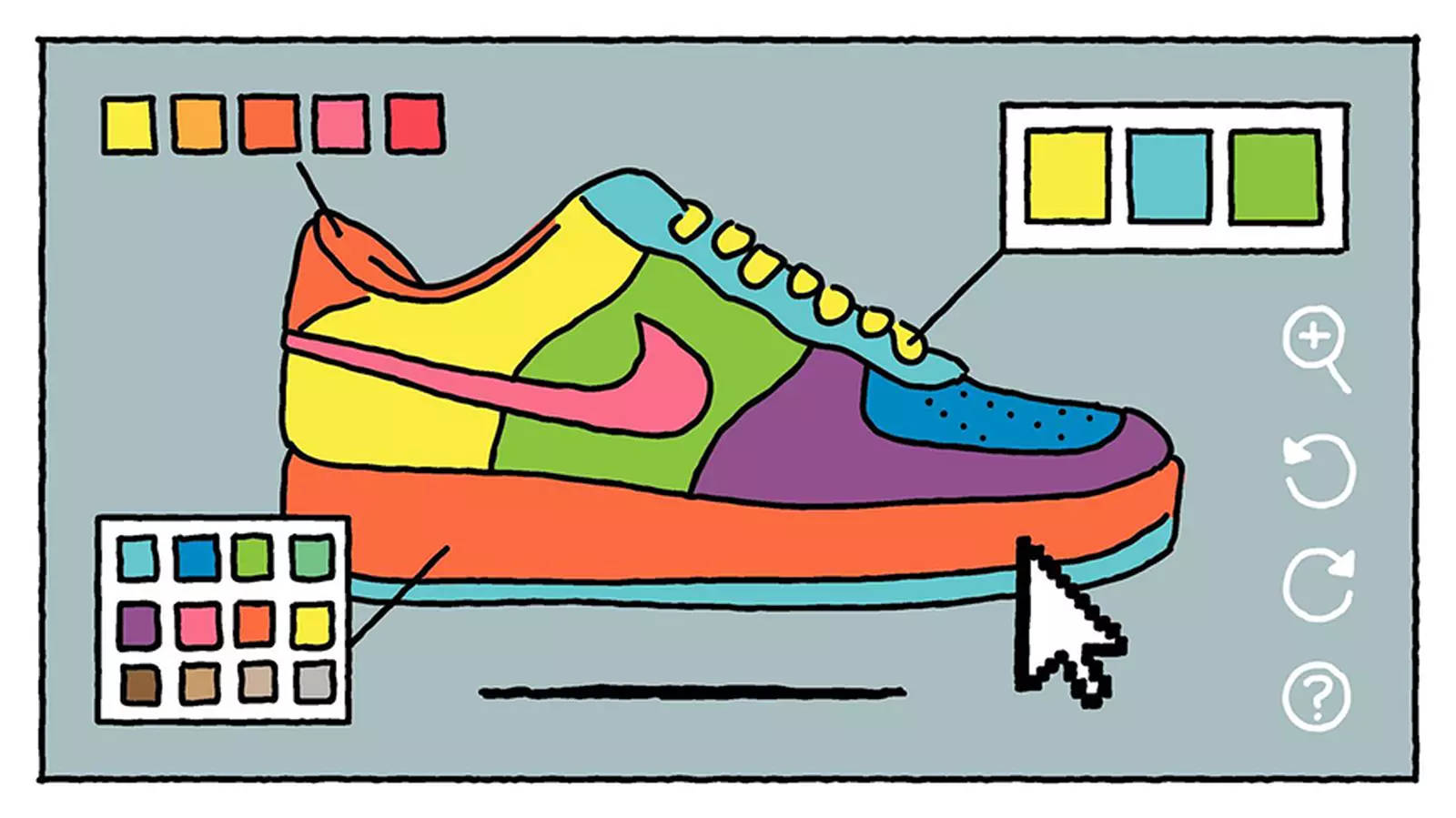 Cartoon Nike Shoe Color Art Wallpaper