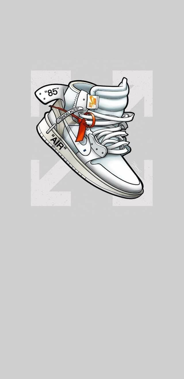 Cartoon Nike Shoes Grey Wallpaper