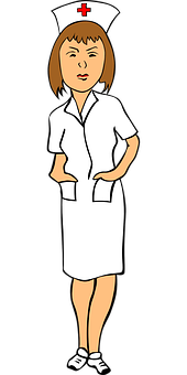 Cartoon Nurse Standing Clipart PNG
