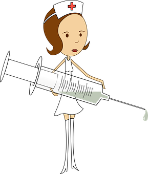 Cartoon Nurse With Syringe.png PNG