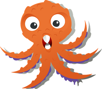 Cartoon Octopus Character PNG