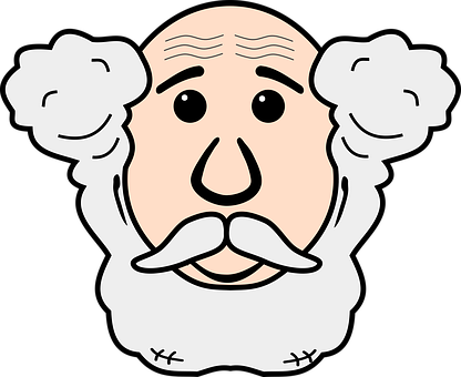 Cartoon Old Man Face Vector PNG