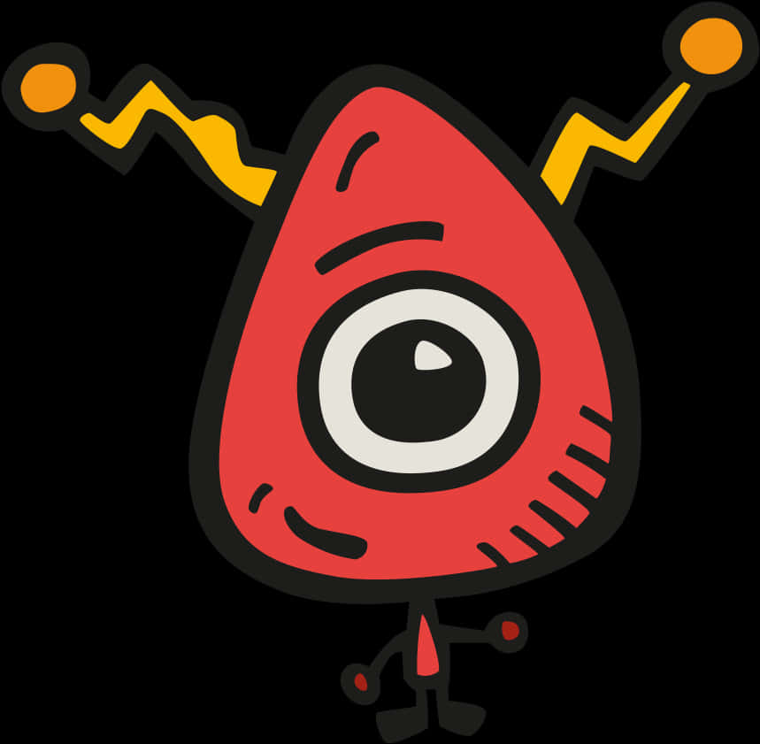 Cartoon One Eyed Alien PNG