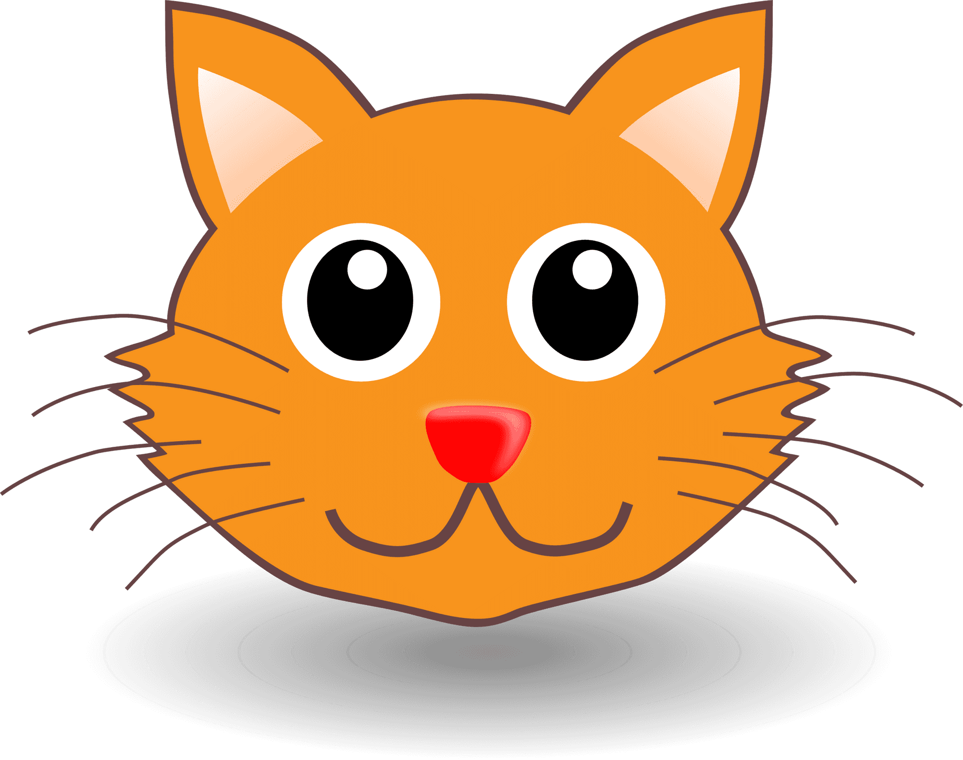Cartoon Orange Cat Face PNG
