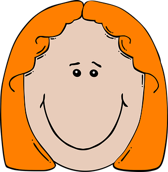 Cartoon Orange Haired Girl Graphic PNG