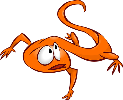 Cartoon Orange Lizard Illustration PNG