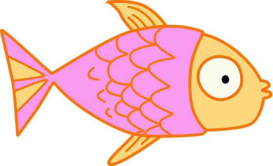 Cartoon Orange Pink Fish PNG
