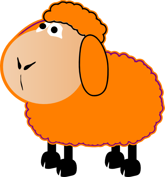 Cartoon Orange Sheep Illustration PNG