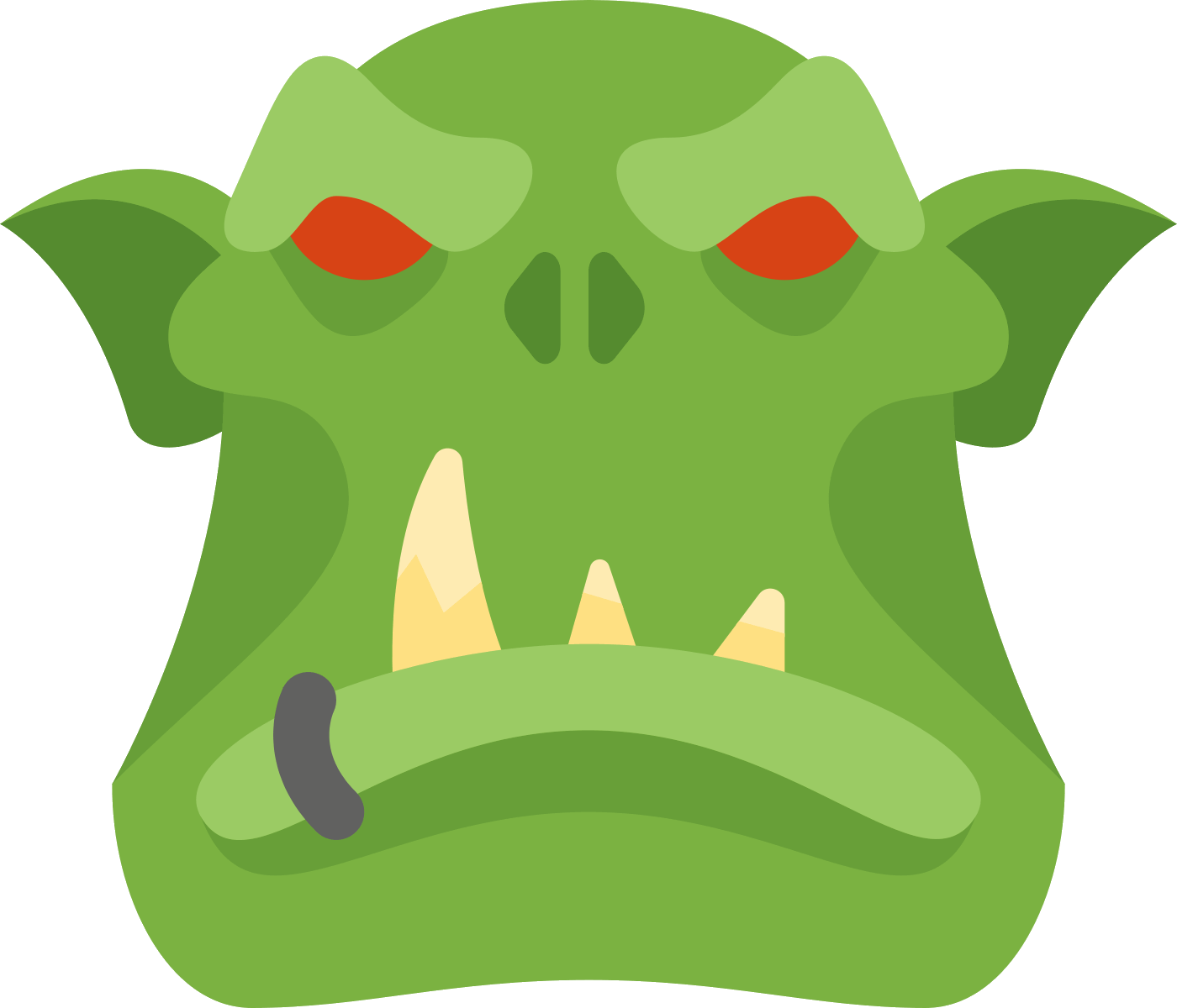 Cartoon Orc Face Graphic PNG
