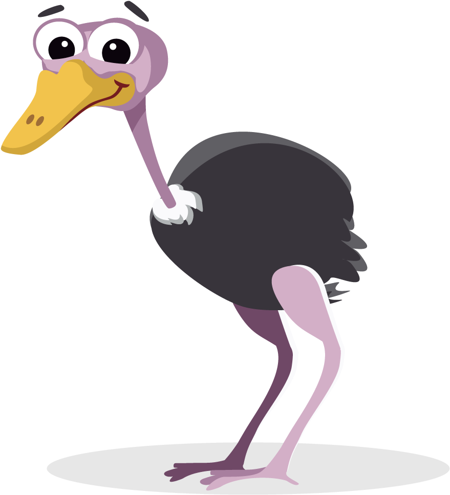 Cartoon Ostrich Character.png PNG