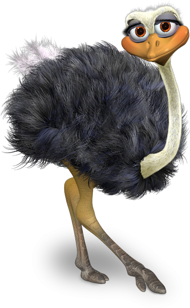 Cartoon Ostrich Illustration PNG