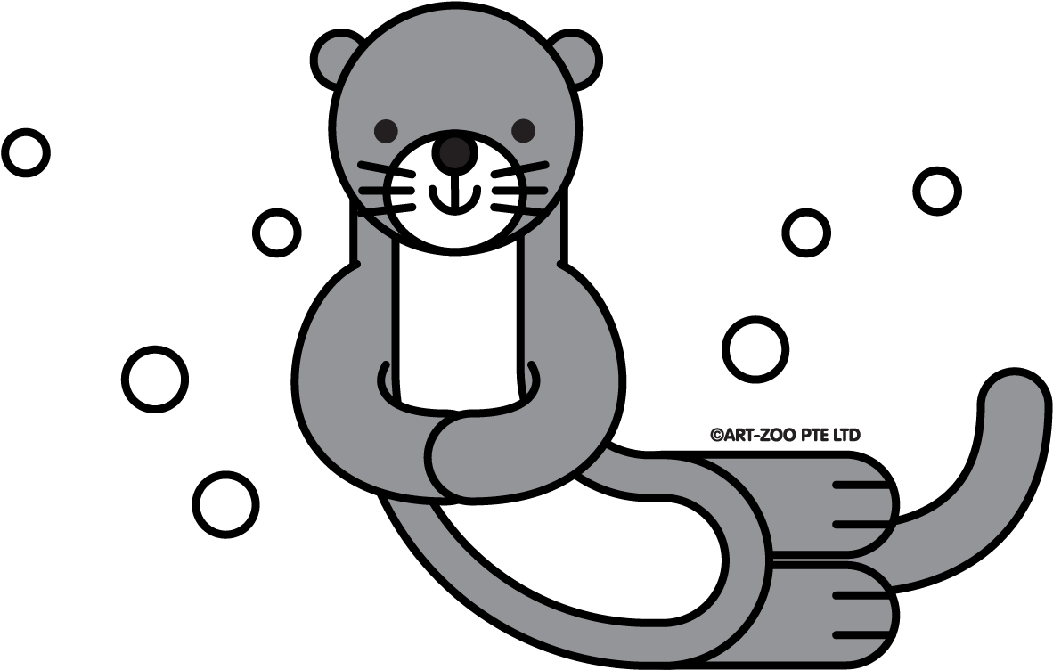 Cartoon Otter Holding Sign PNG