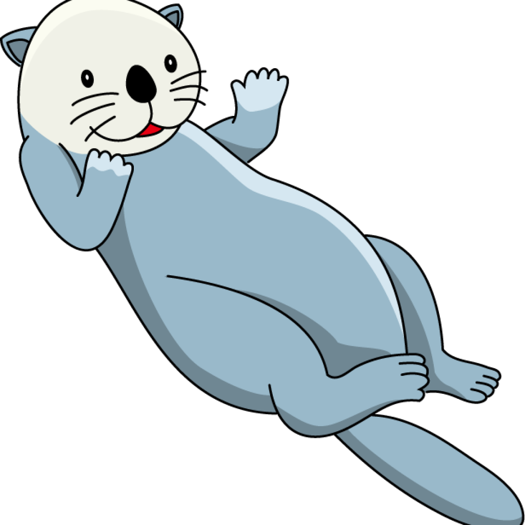Cartoon Otter Waving PNG