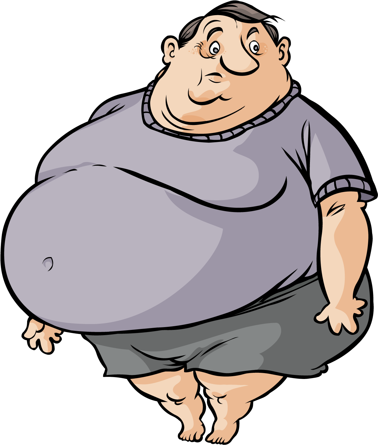 Cartoon Overweight Man Illustration PNG