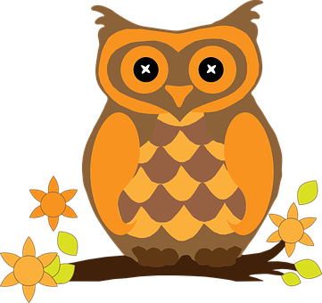 Cartoon Owl Black Background PNG