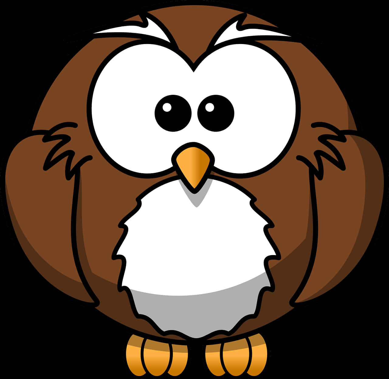 Cartoon_ Owl_ Illustration PNG