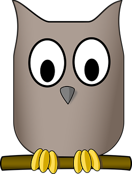 Cartoon Owl Perched PNG