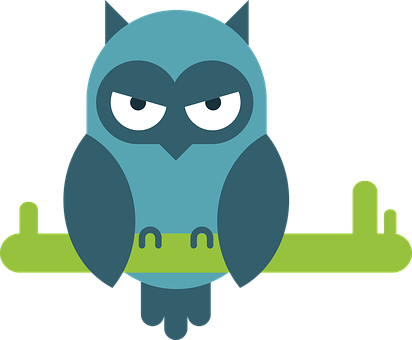 Cartoon Owl Perched PNG