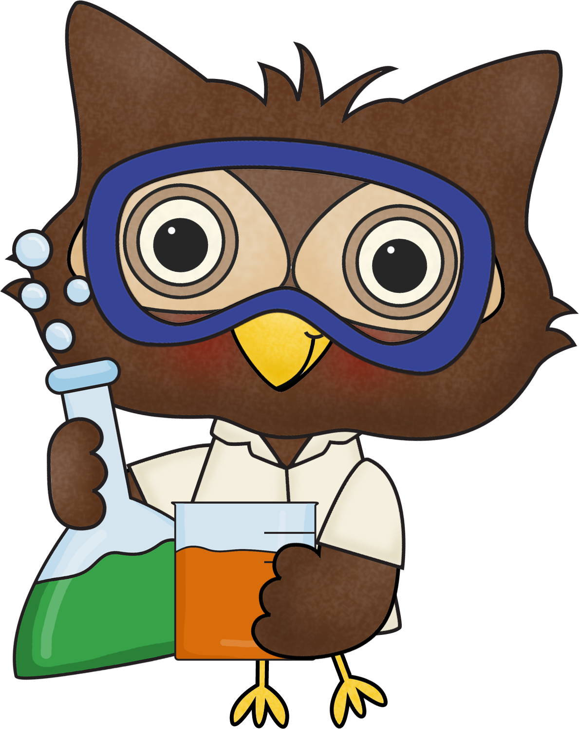 Cartoon Owl Scientist.png PNG