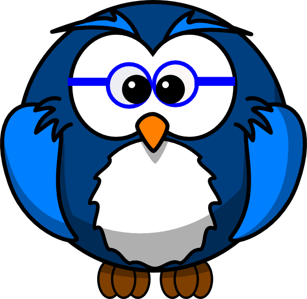 Cartoon Owl Wearing Glasses PNG