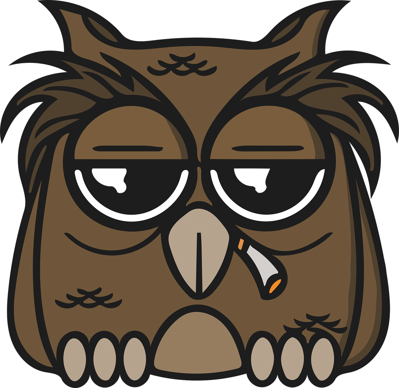 Cartoon Owl With Glasses PNG