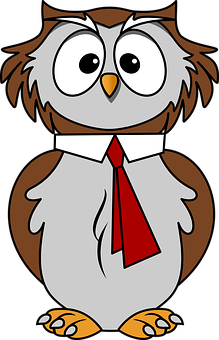 Cartoon Owlin Tie PNG