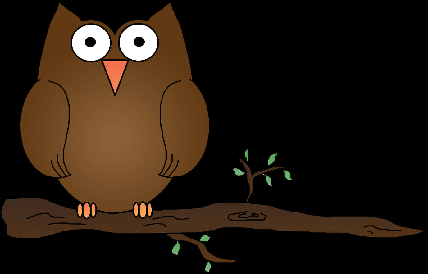 Cartoon Owlon Branch PNG