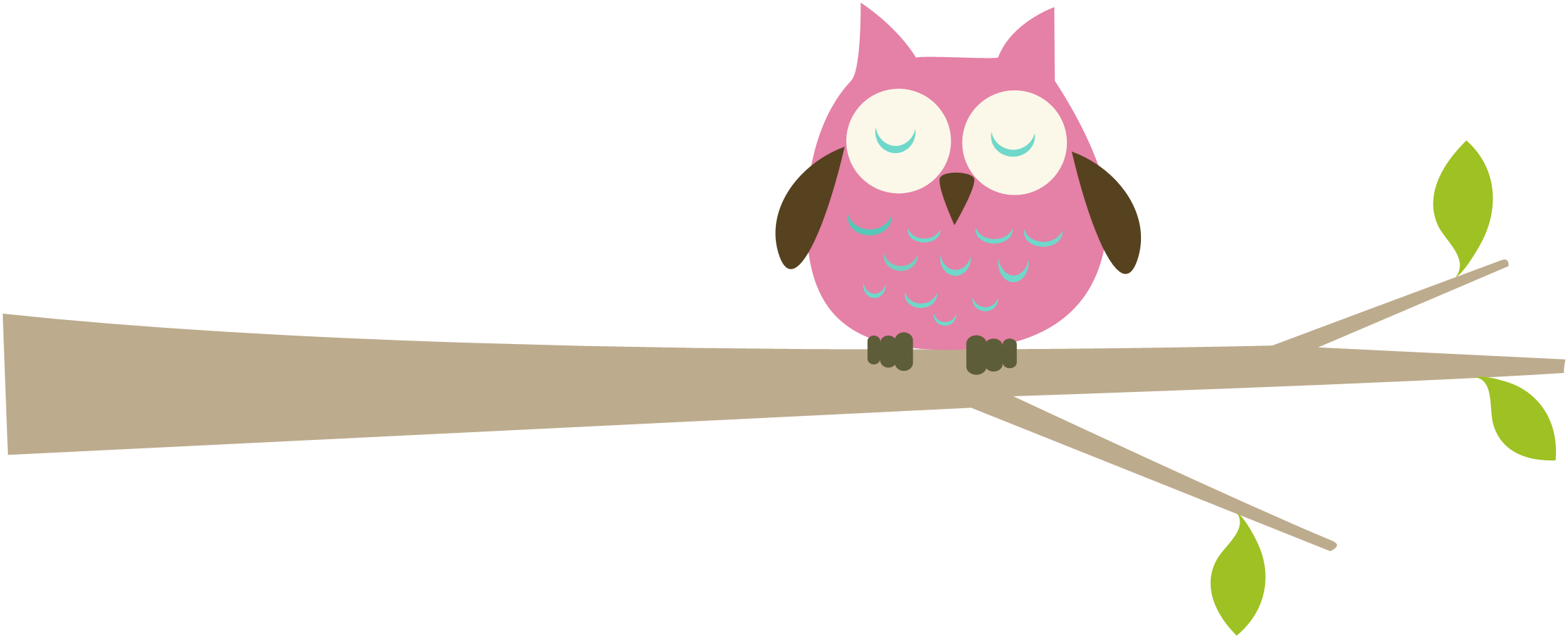 Cartoon Owlon Branch PNG