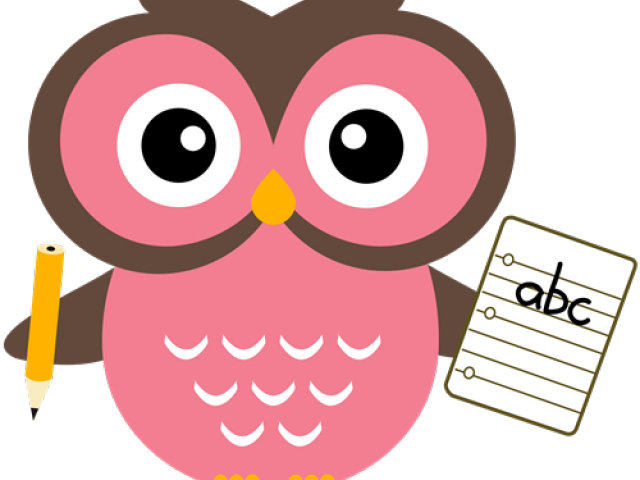 Cartoon Owlwith Penciland Note PNG
