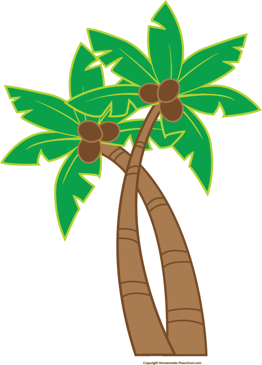 Cartoon Palm Trees Graphic PNG