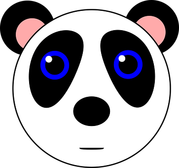 Cartoon Panda Face Graphic PNG