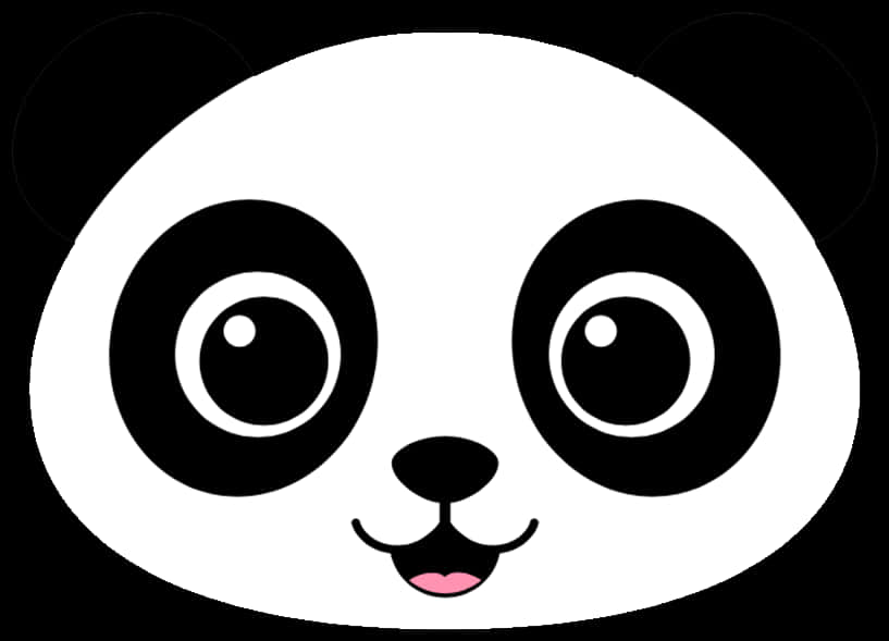 Cartoon Panda Face Graphic PNG