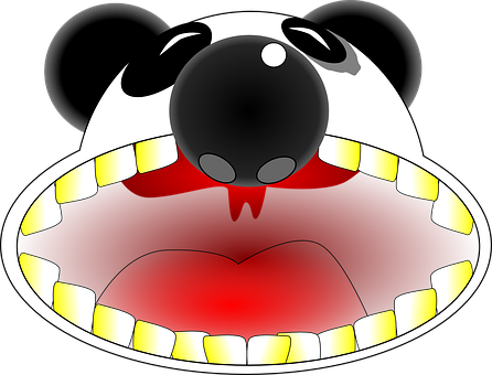 Cartoon Panda Mouth Open PNG