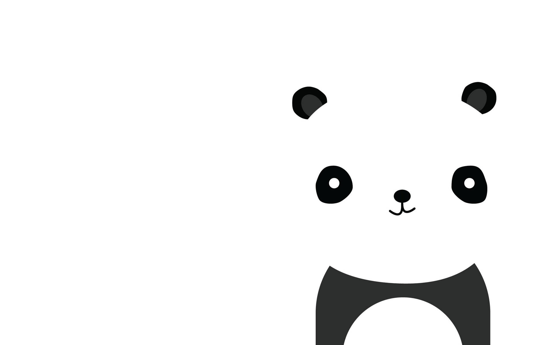 Cartoon Panda White Desktop Background