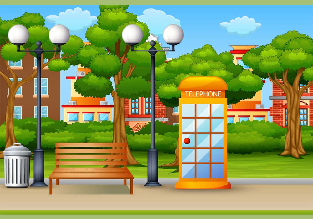 park cartoon background