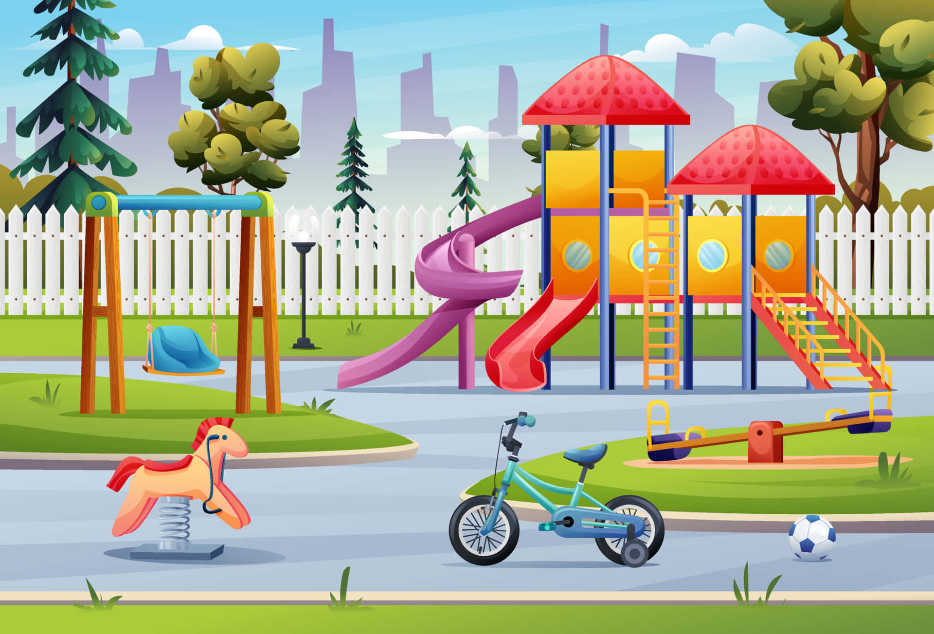 playground cartoon background