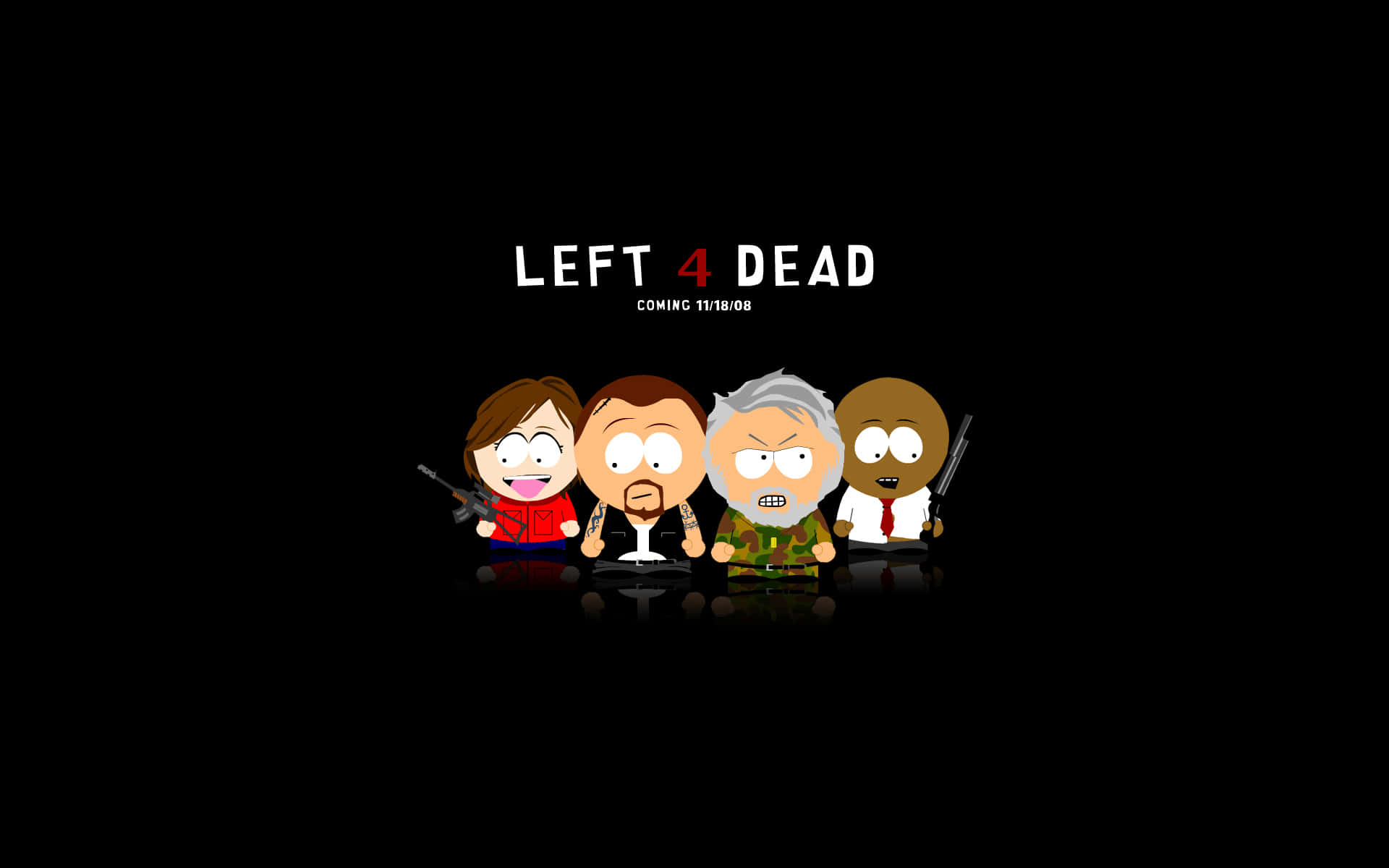 Cartoon Parody Of Left 4 Dead Game Characters Wallpaper