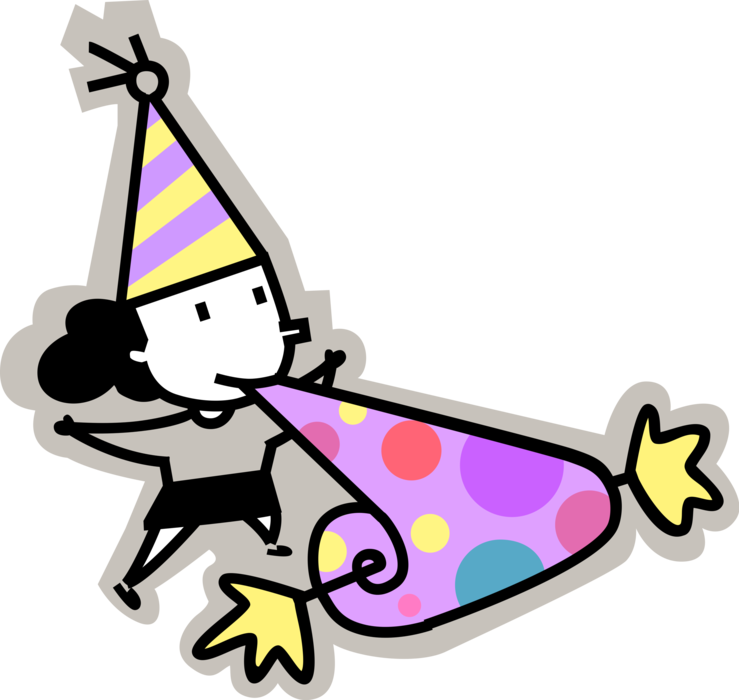 Cartoon Party Whistle Celebration PNG