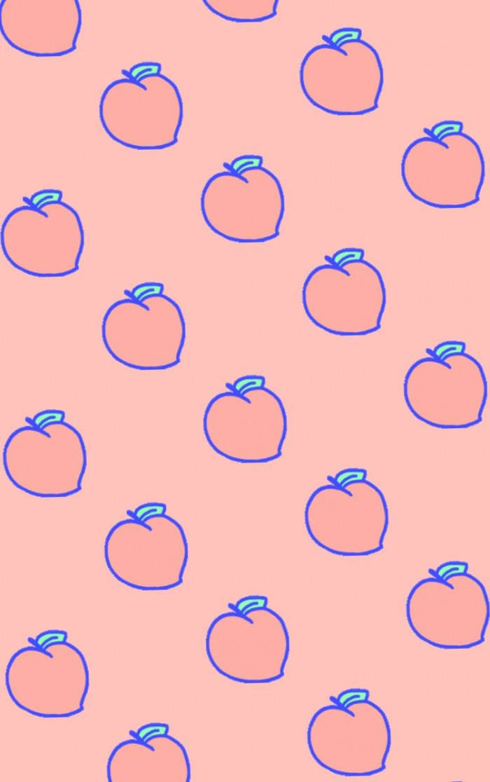 Cartoon Peach Color Aesthetic Phone Wallpaper