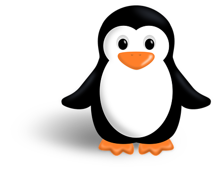 Cartoon Penguin Black Background PNG