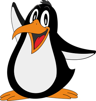 Cartoon Penguin Excited Expression PNG
