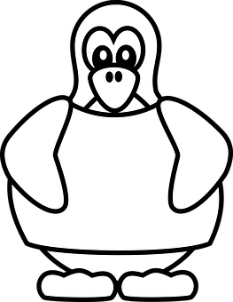 Cartoon_ Penguin_ Outline.png PNG