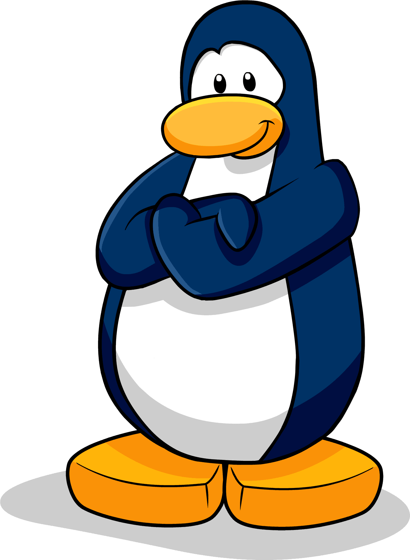 Cartoon Penguin Standing Confidently PNG