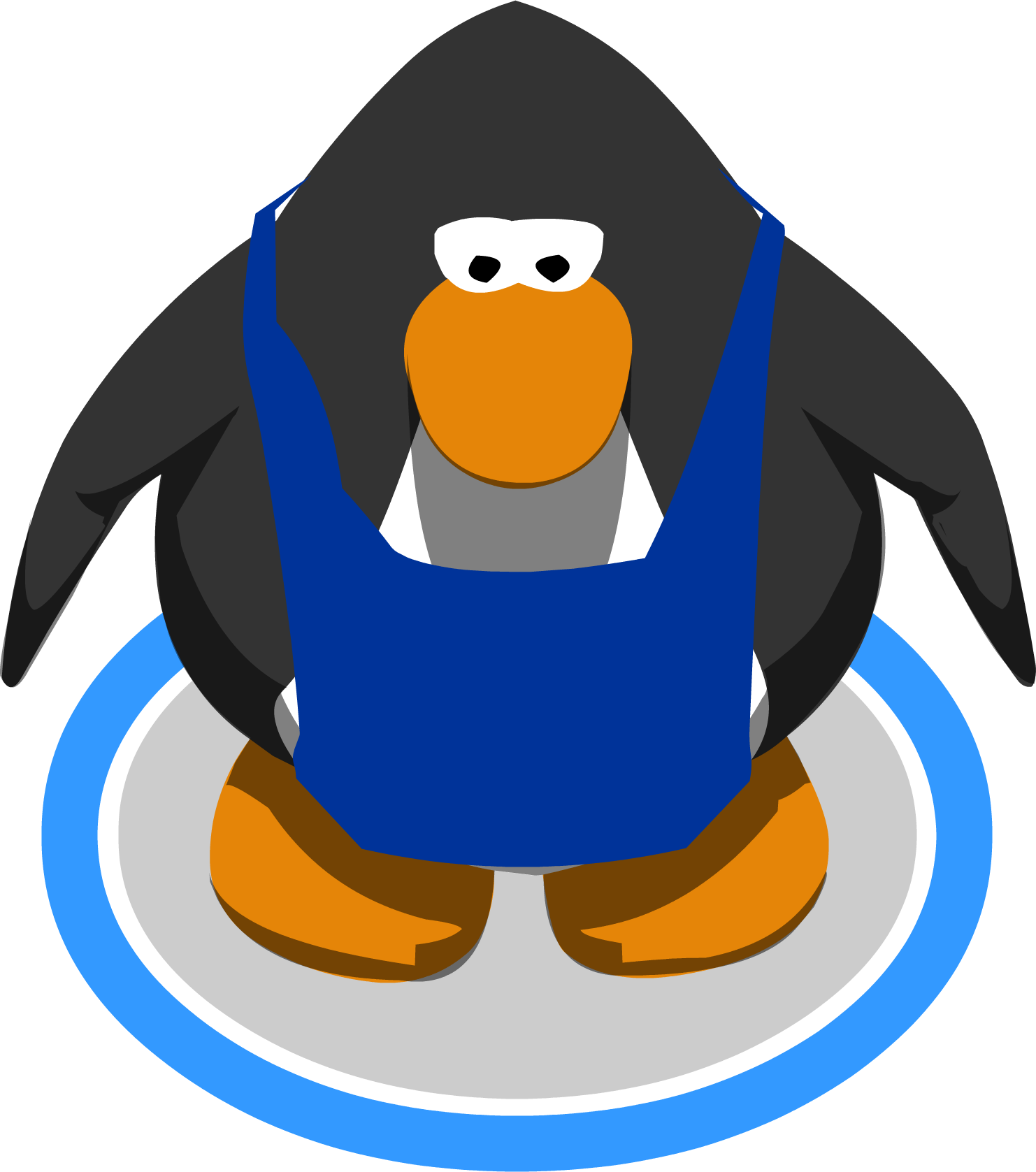 Cartoon Penguinin Blue Apron PNG