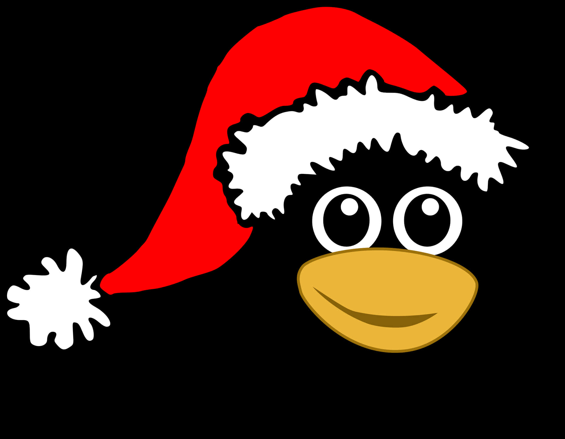 Cartoon Penguinin Santa Hat PNG