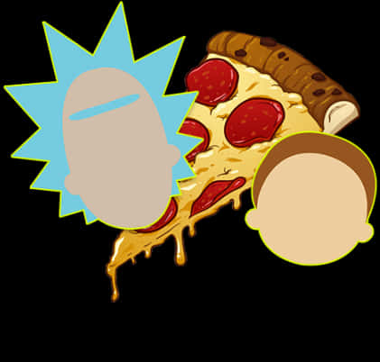 Cartoon Pepperoni Pizza Bite PNG